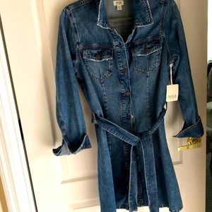 NWT belted A.n.a. Denim Dress